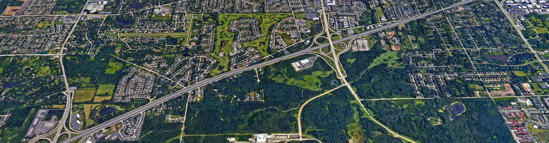 aerial view of roads in Darien, IL